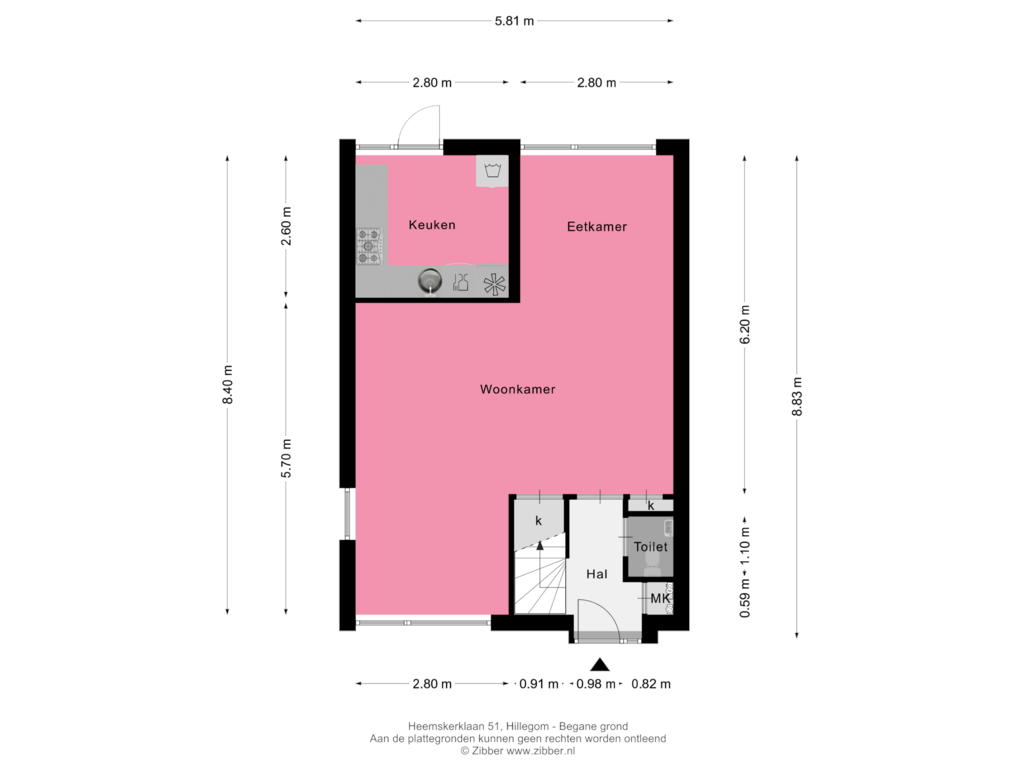 Bekijk plattegrond van Begane Grond van Heemskerklaan 51