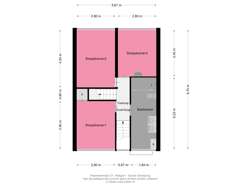 Bekijk plattegrond van Eerste Verdieping van Heemskerklaan 51