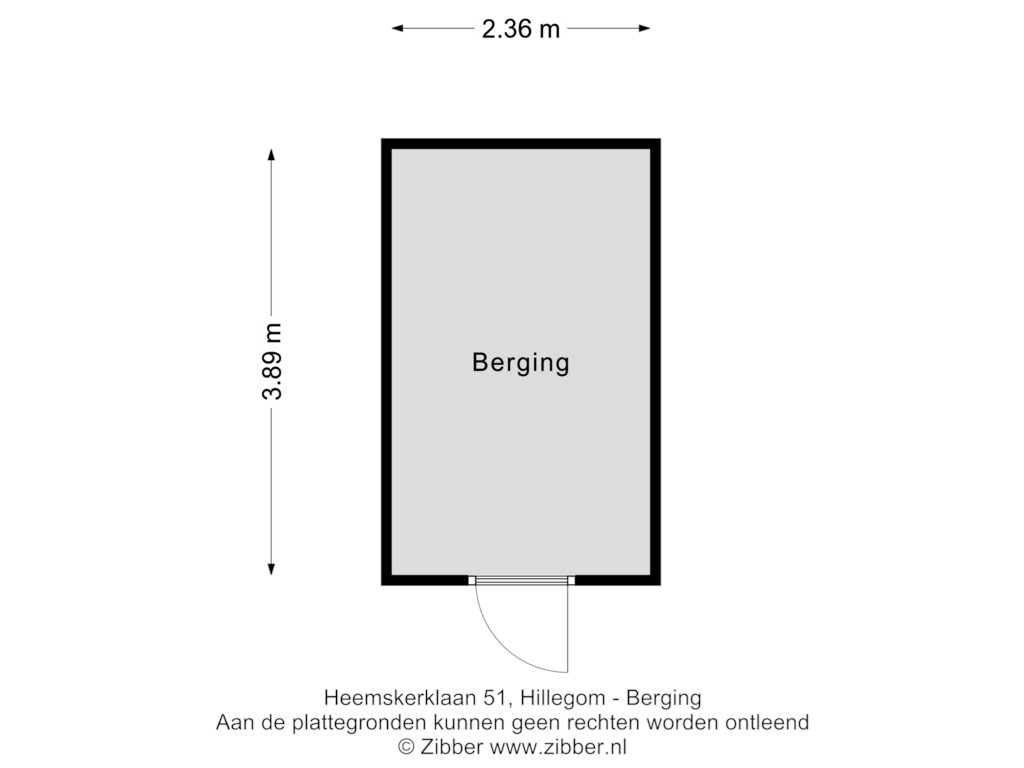 Bekijk plattegrond van Berging van Heemskerklaan 51