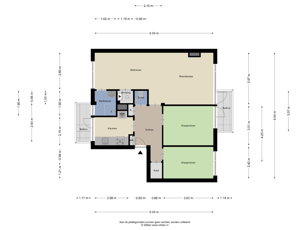 Bekijk plattegrond van Appartement van Valeriusstraat 30