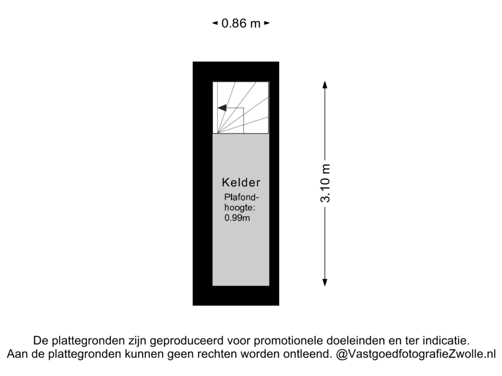 Bekijk plattegrond van Kelder van Veldhoekweg 17