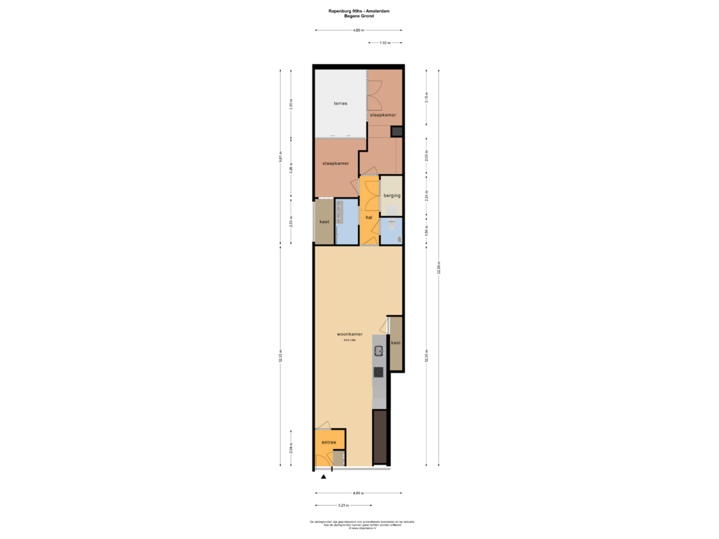 Bekijk plattegrond van BEGANE GROND van Rapenburg 95-H