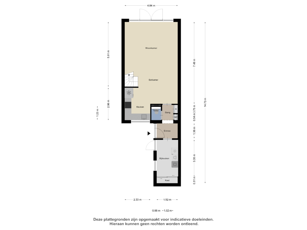 View floorplan of Begane Grond of Salviahof 7