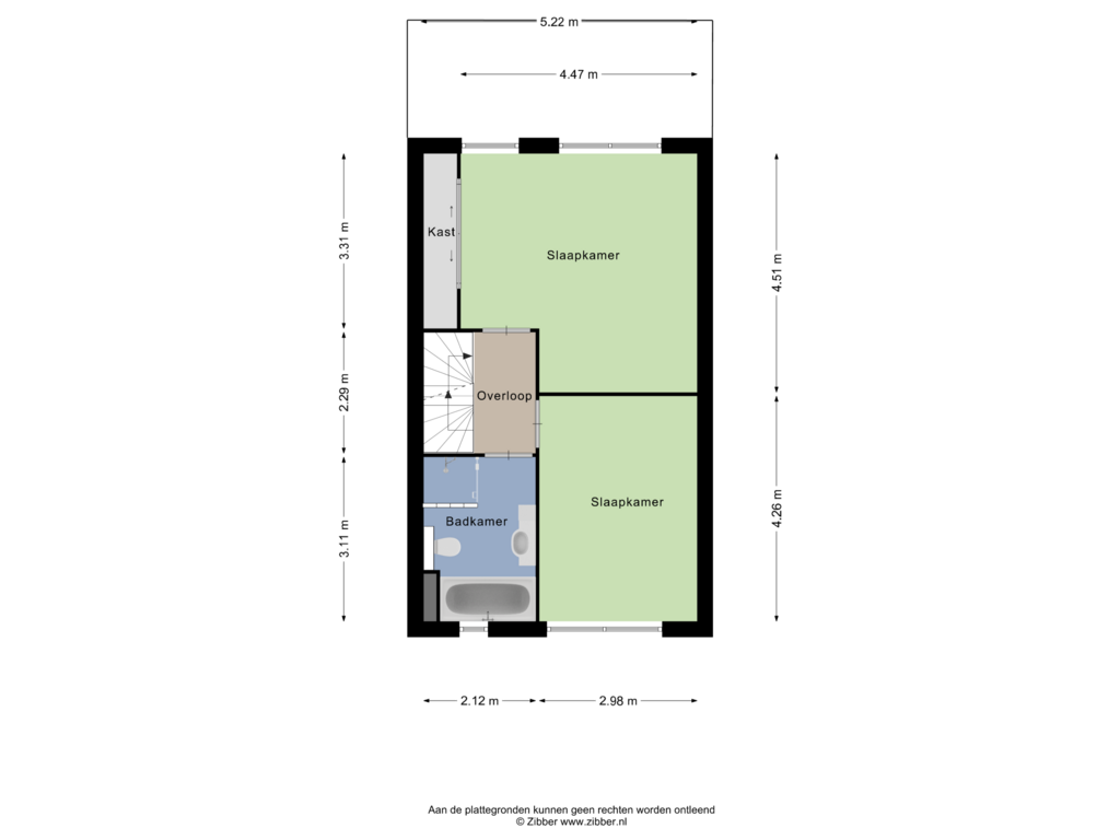 Bekijk plattegrond van Eerste verdieping van 't Ruum 51