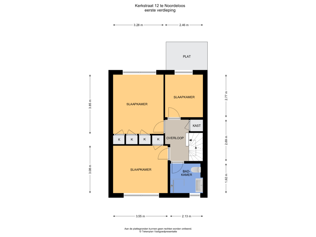 View floorplan of Eerste Verdieping of Kerkstraat 12