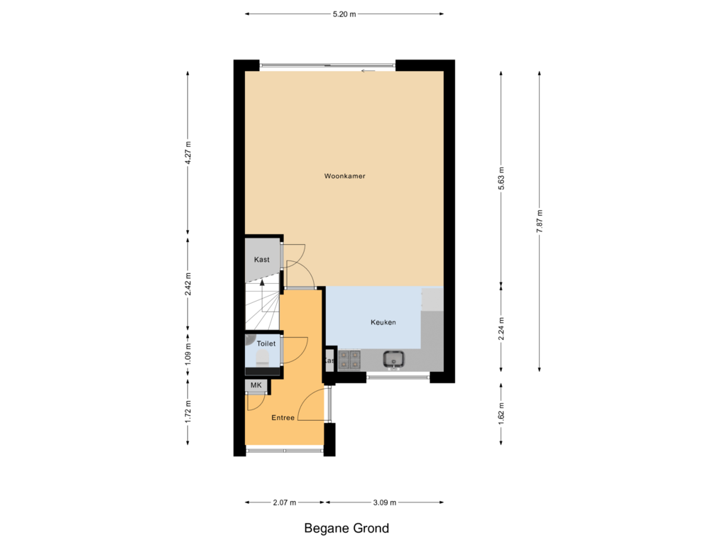 Bekijk plattegrond van Begane Grond van Zwanenveld 6015