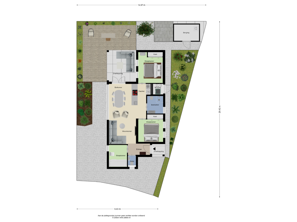 View floorplan of Begane Grond_tuin of Oude Veensegrindweg 76-3