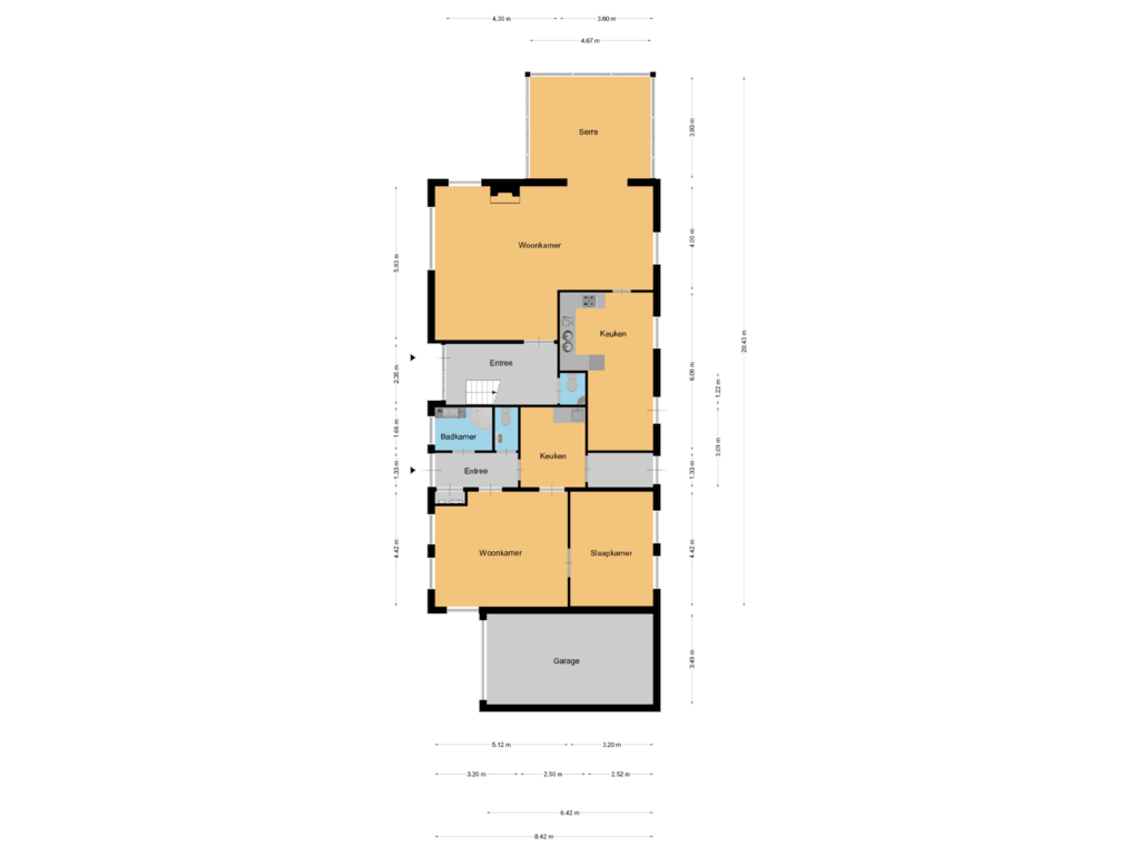 Bekijk plattegrond van Begane grond optie 1 van Veenweg 38