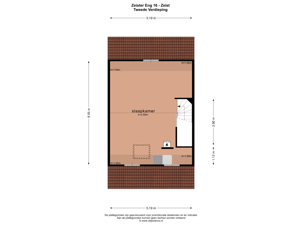 Bekijk plattegrond van TWEEDE VERDIEPING van Zeister Eng 16