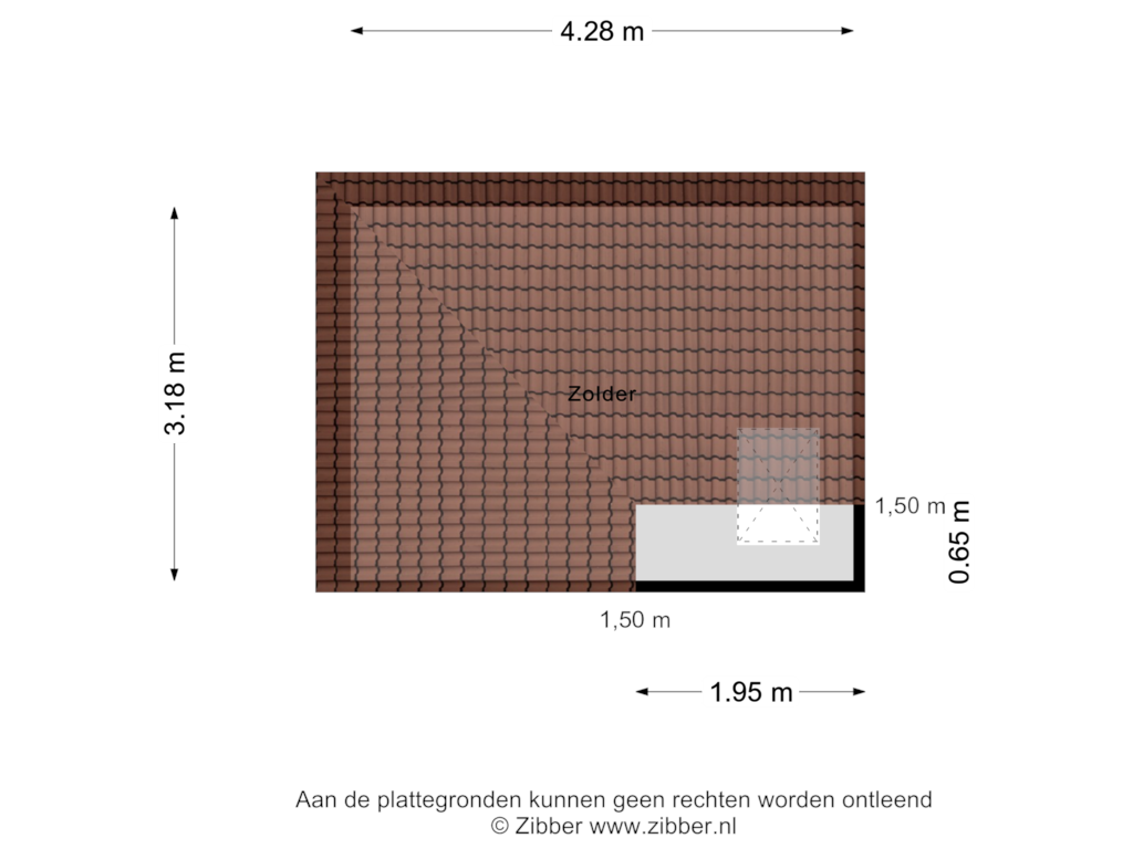 View floorplan of Zolder of Groenweg 7