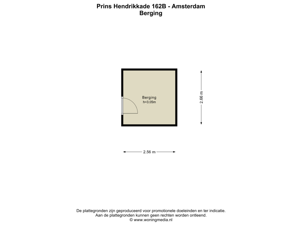 Bekijk plattegrond van Berging van Prins Hendrikkade 162-B