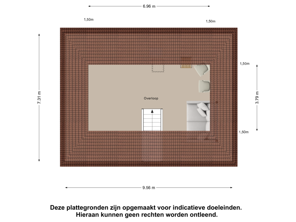 View floorplan of Tweede Verdieping of Jenniskensstraat 18