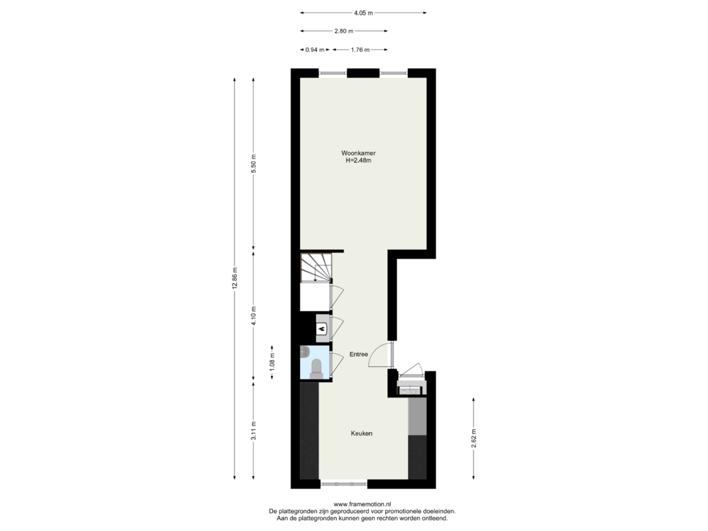 Bekijk plattegrond van Verdieping 4 van Oeverstraat 17