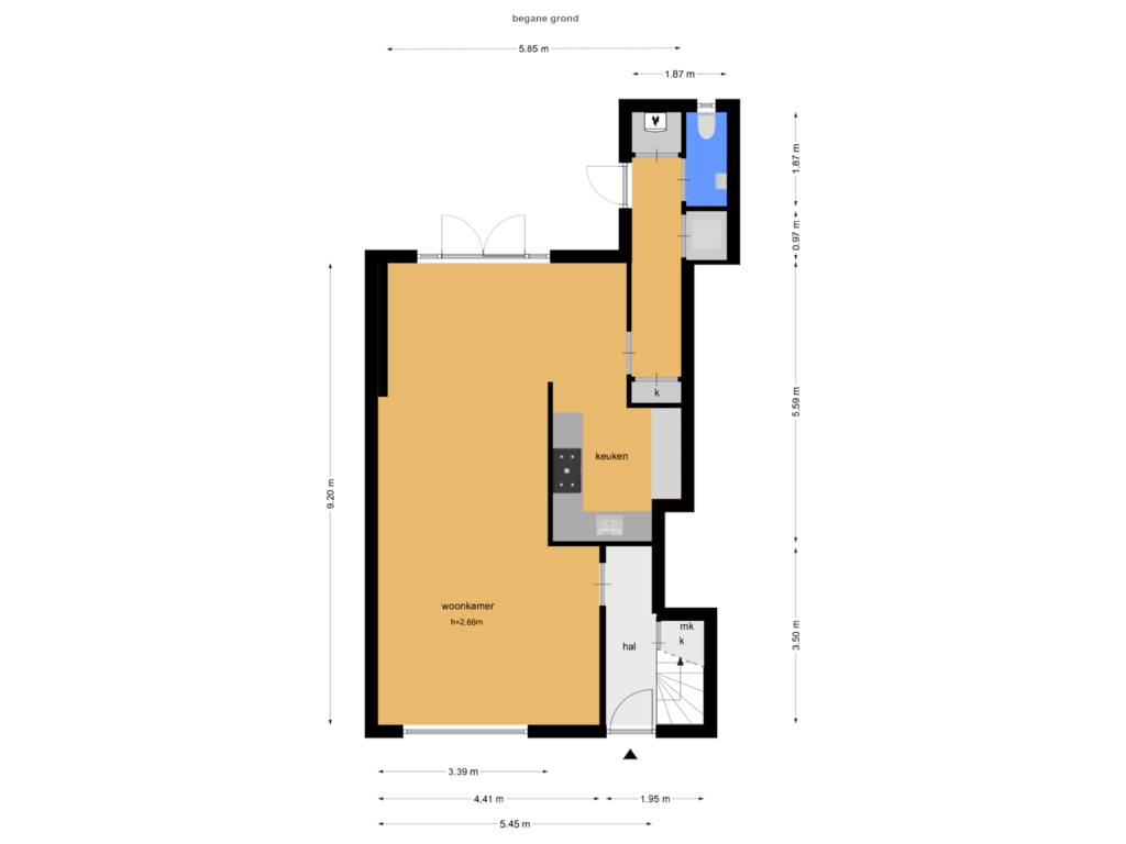 Bekijk plattegrond van bg van Diependaalselaan 187