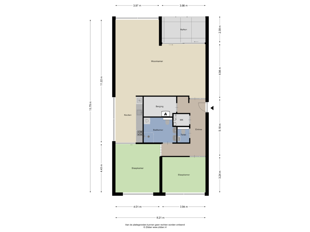 View floorplan of Appartement of Franciscanenstraat 27