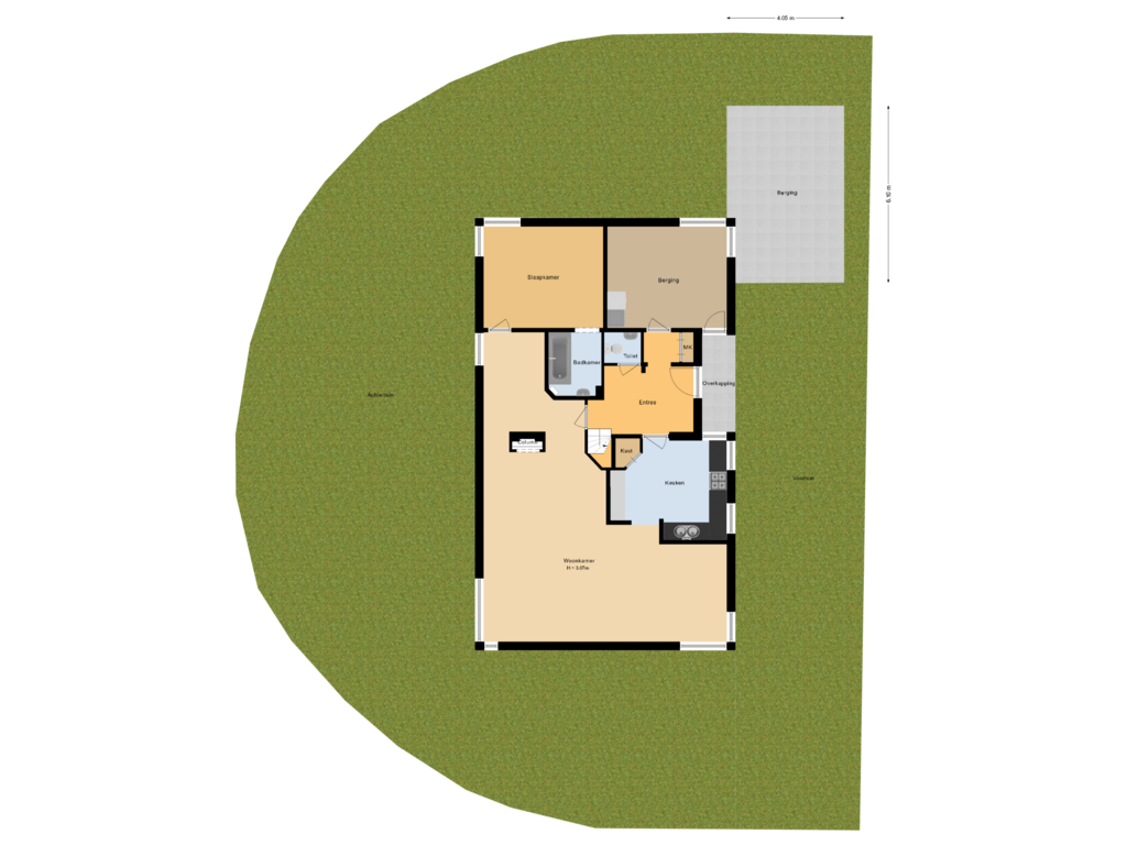 Bekijk plattegrond van Situatie van Klarinetstraat 4