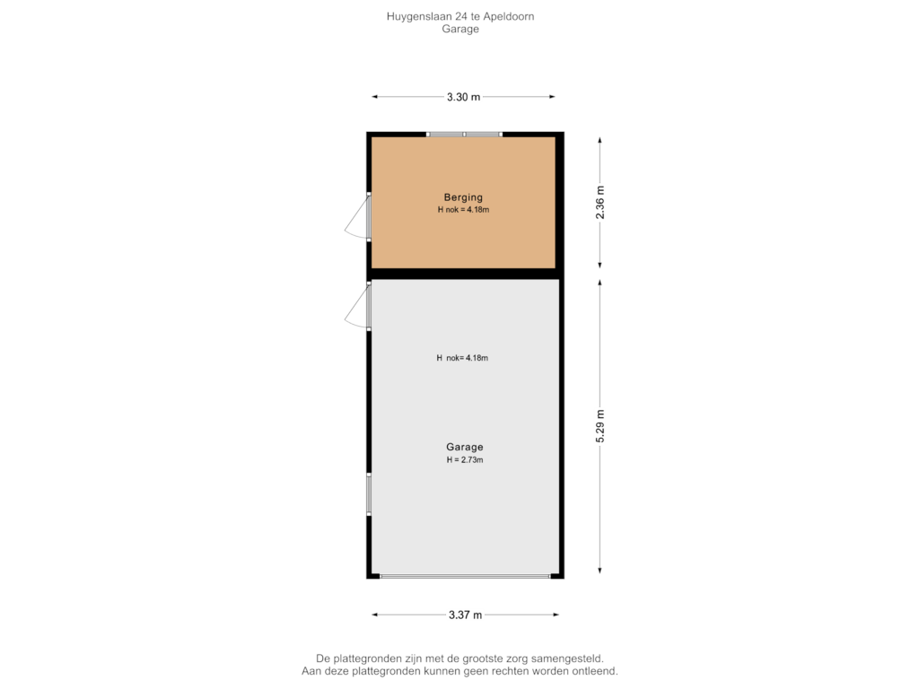 Bekijk plattegrond van Garage van Huygenslaan 24