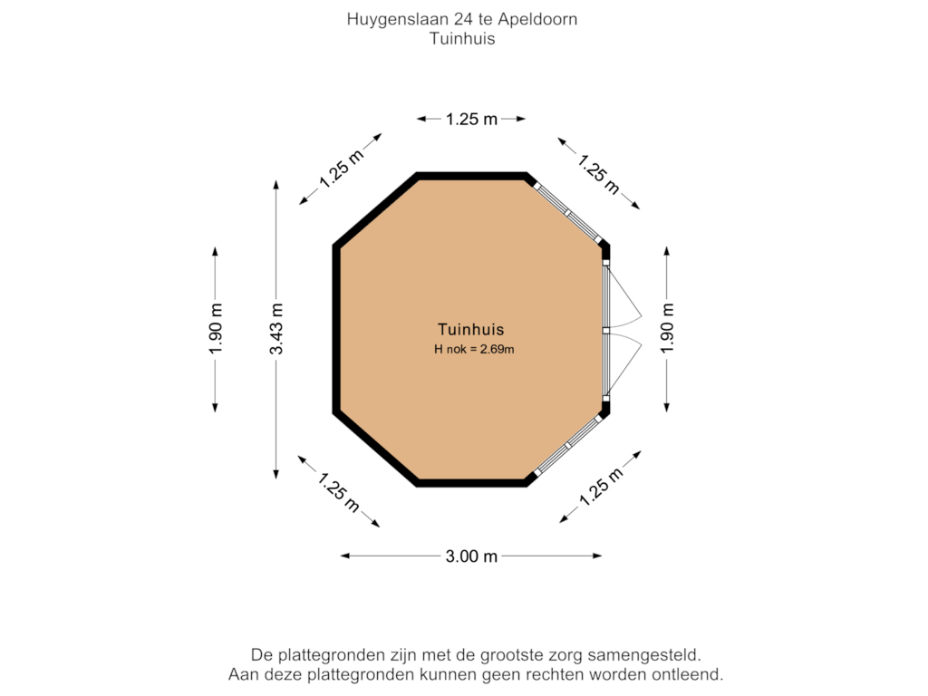 Bekijk plattegrond van Tuinhuis van Huygenslaan 24