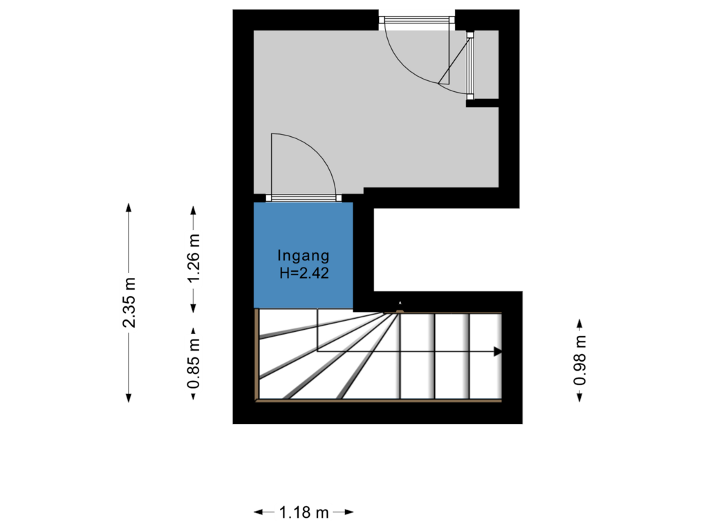 View floorplan of Begane grond of Houtmansgracht 1-C