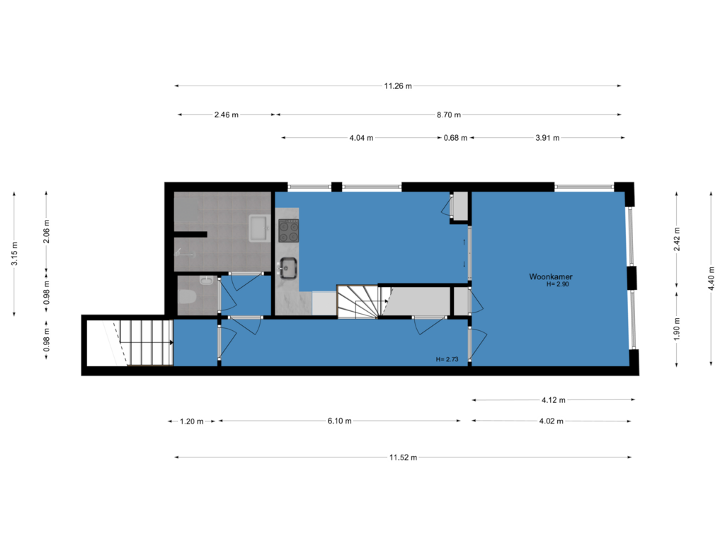 View floorplan of Eerste etage of Houtmansgracht 1-C