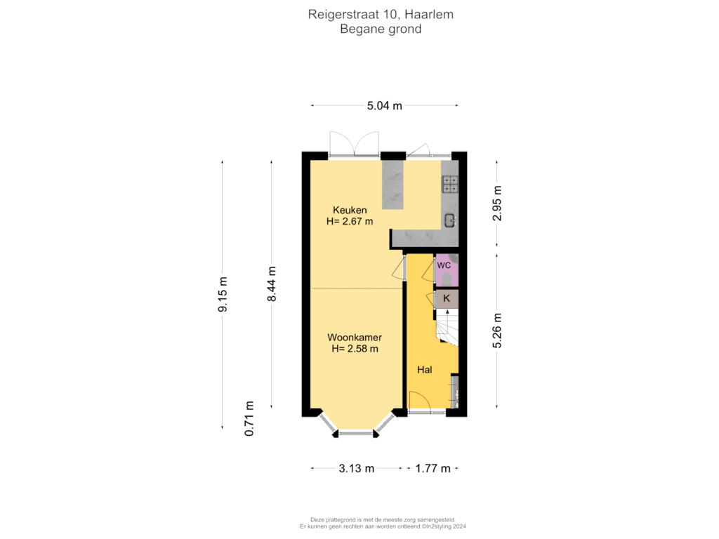 Bekijk plattegrond van Begane grond van Reigerstraat 10