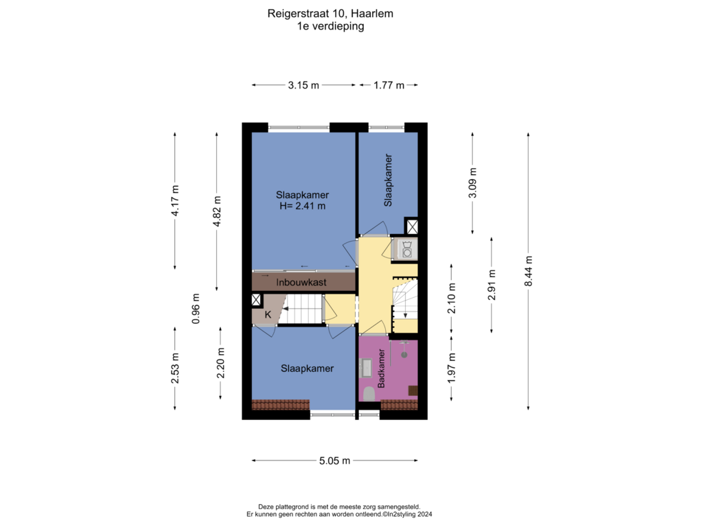 Bekijk plattegrond van 1e Verdieping van Reigerstraat 10