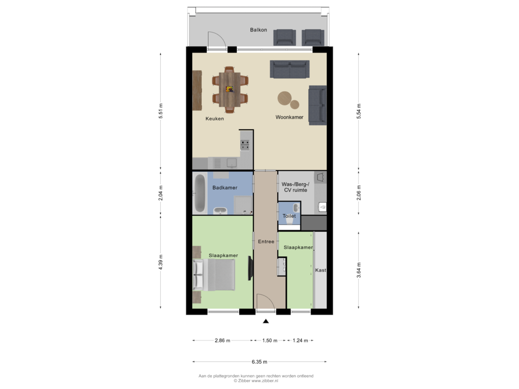 View floorplan of Appartement of Etudestraat 35-A