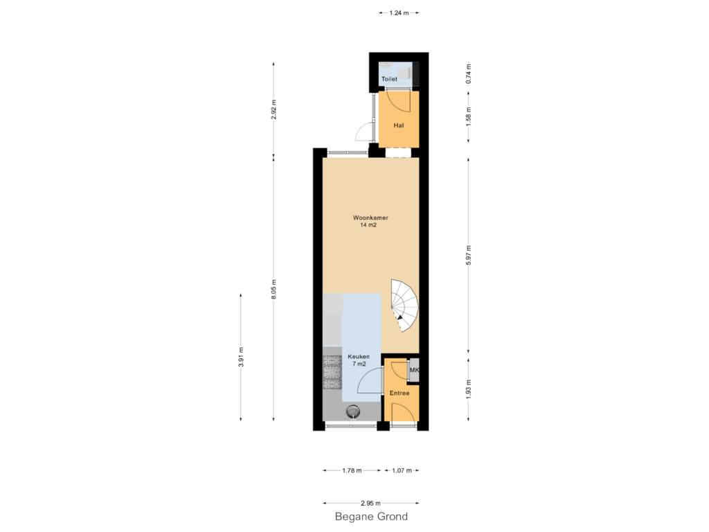 Bekijk plattegrond van Begane Grond van Cappenersteeg 22