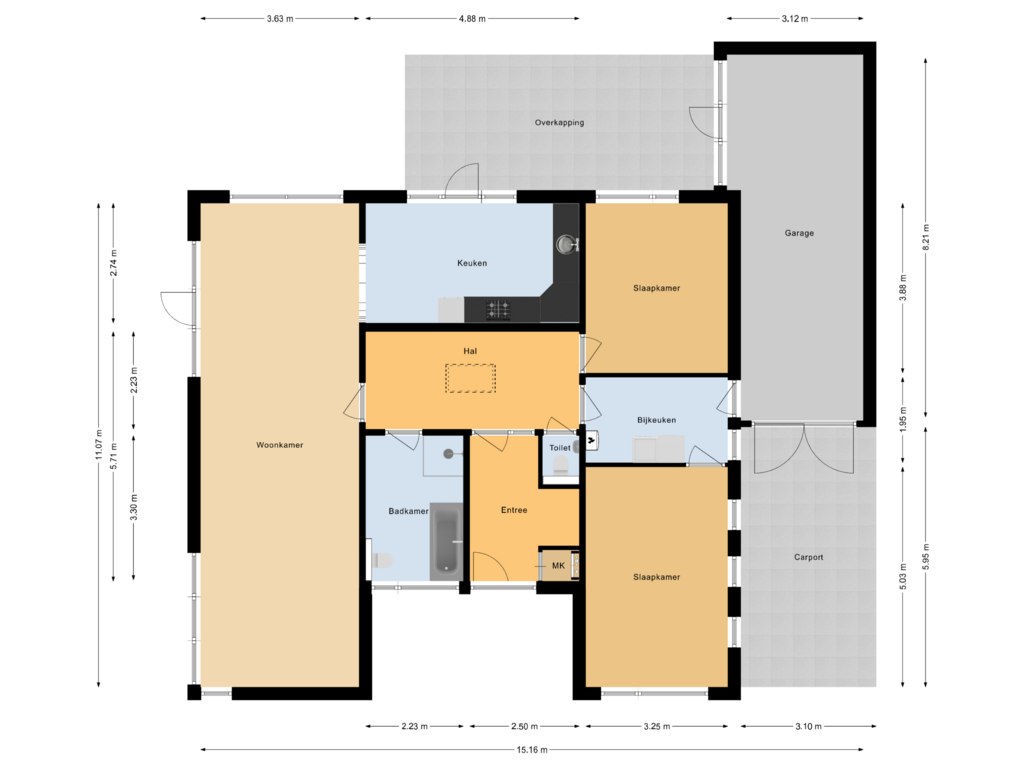 View floorplan of Begane grond of Brinkstraat 14