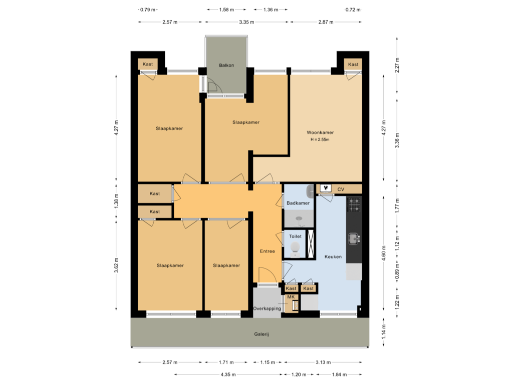 Bekijk plattegrond van Tweede verdieping van Van 't Hoffstraat 31-II