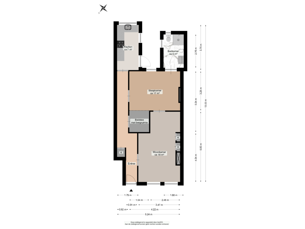 Bekijk plattegrond van Begane grond van Fivelstraat 5