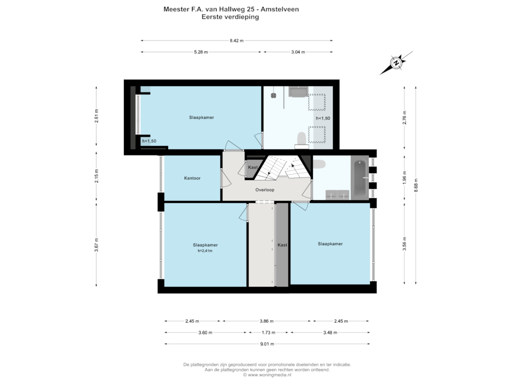 Bekijk plattegrond van Eerste verdieping van Mr. F.A. van Hallweg 25