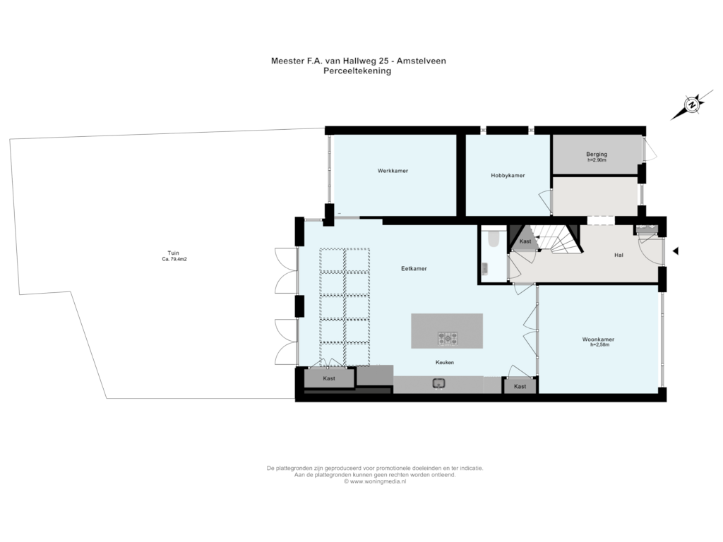 Bekijk plattegrond van Perceeltekening van Mr. F.A. van Hallweg 25