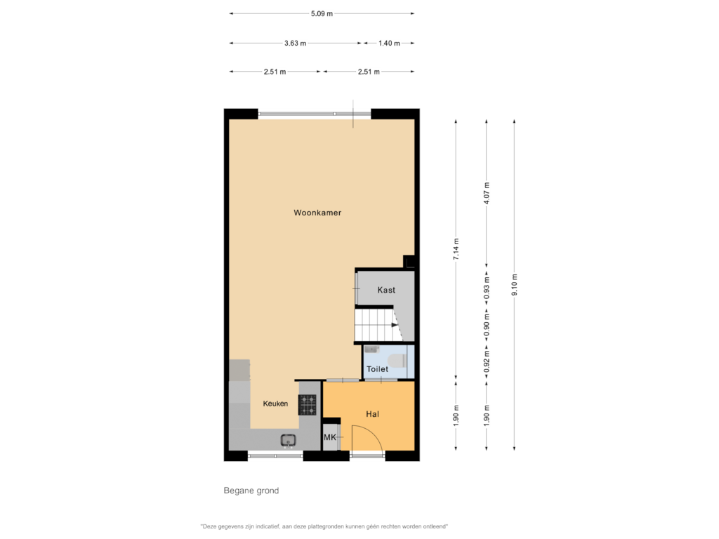 View floorplan of Begane grond of Zwarte Ring 78