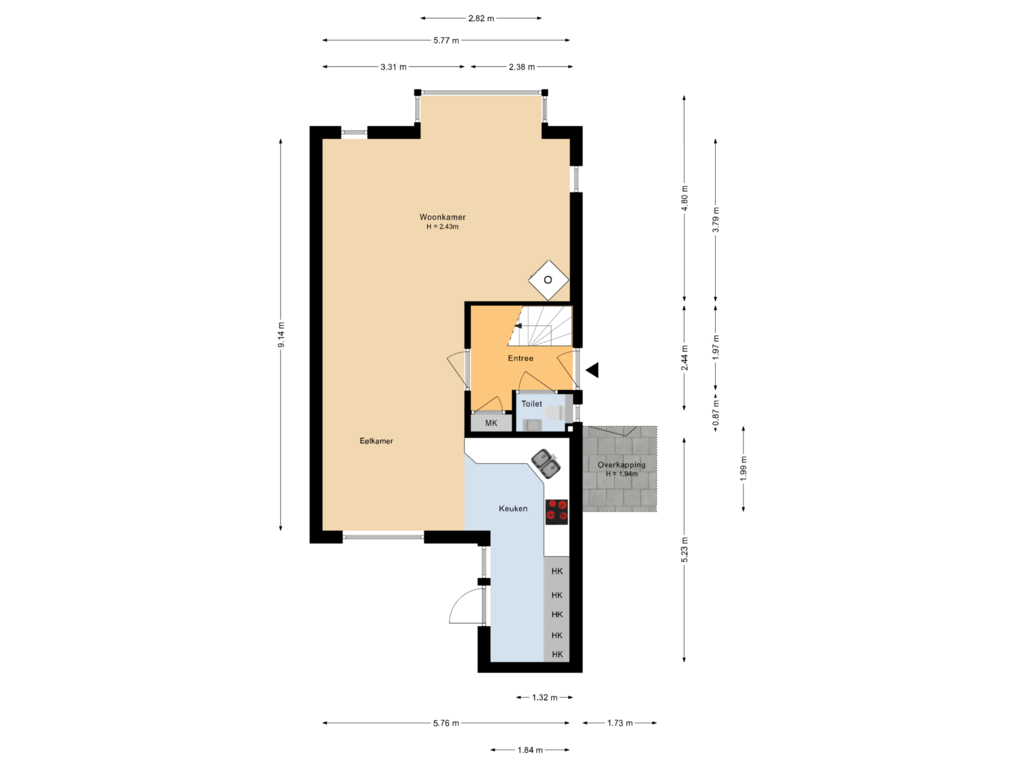 View floorplan of Begane grond of Centraalspoor 3