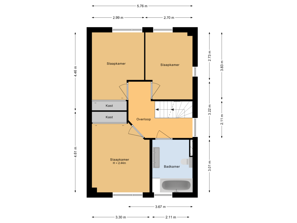 View floorplan of 1e verdieping of Centraalspoor 3