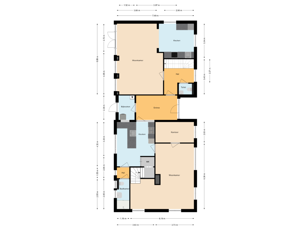 View floorplan of Begane Grond of Zwolseweg 86