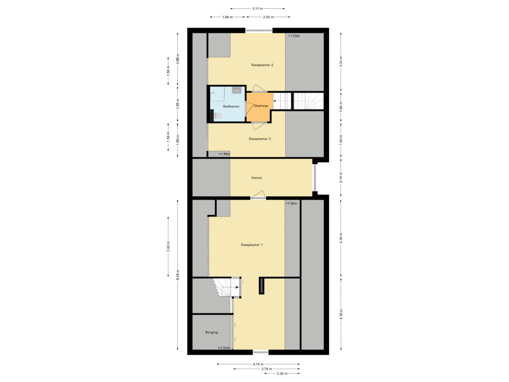 View floorplan of Eerste Verdieping of Zwolseweg 86