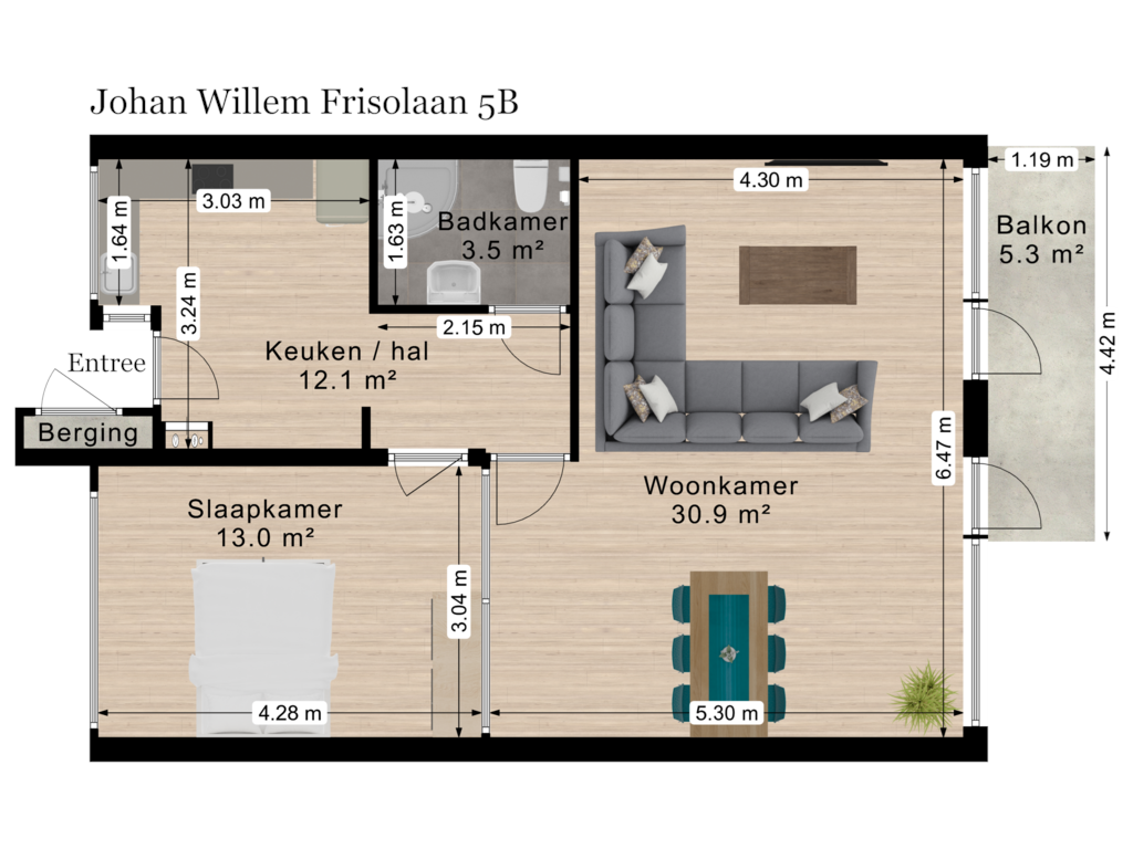 Bekijk plattegrond van Johan Willem Frisolaan 5B van Johan Willem Frisolaan 5-B