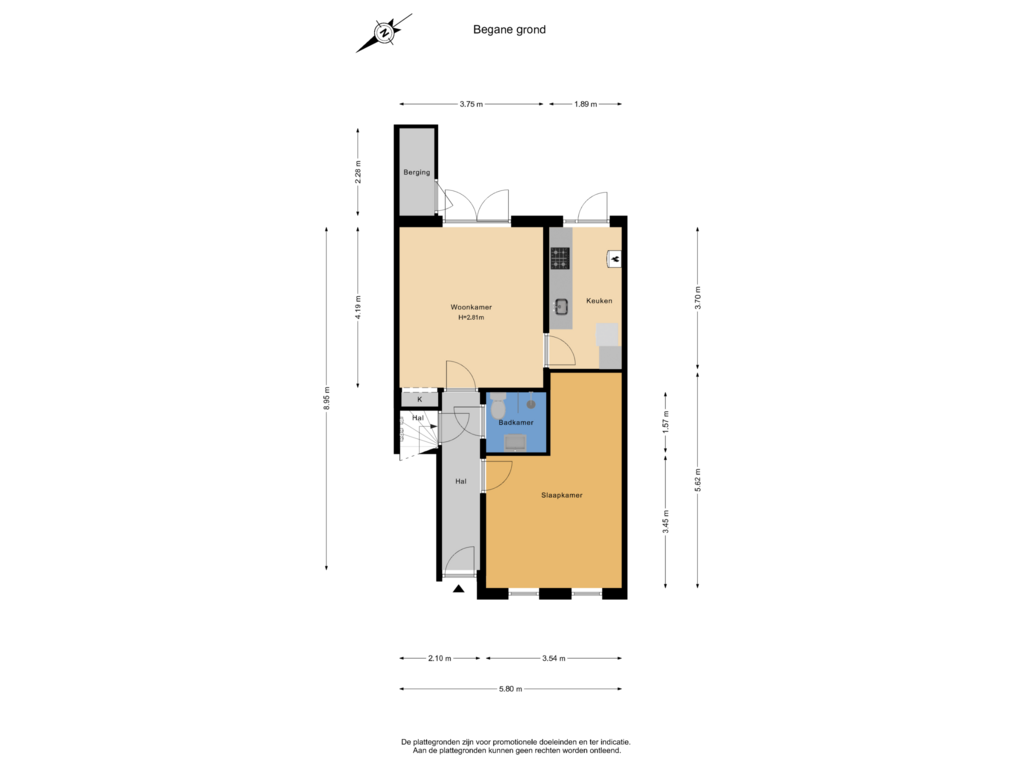 Bekijk plattegrond van Begane grond van Krayenhofflaan 315