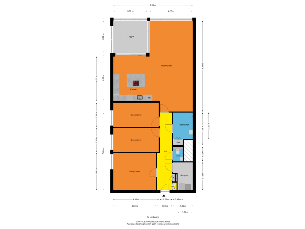 Bekijk plattegrond van 3e verdieping van Overkampweg 285