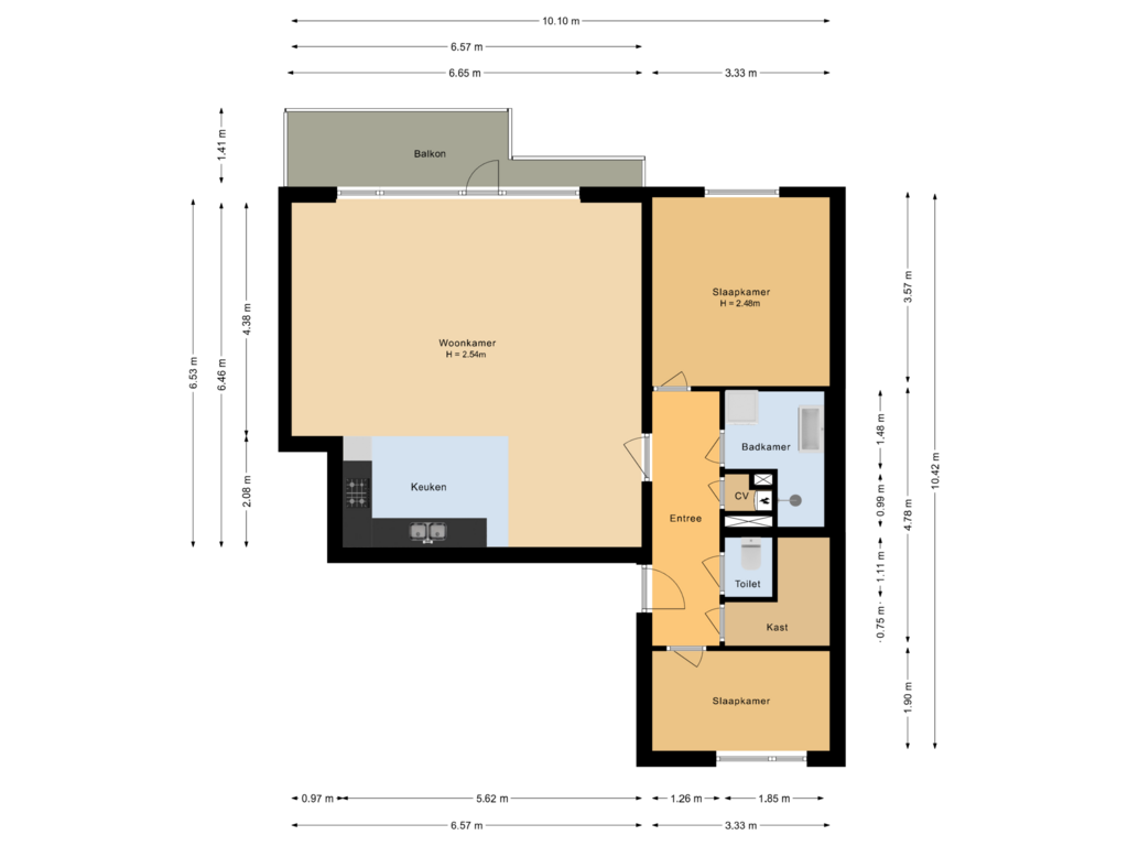 View floorplan of Tweede verdieping of Wijckermolen 168