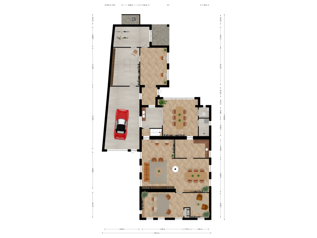 Bekijk plattegrond van Begane grond van Kerkstraat 105