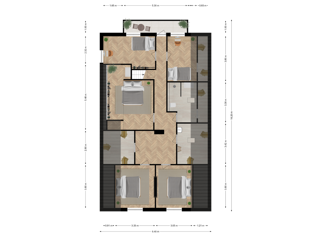 Bekijk plattegrond van Eerste verdieping van Kerkstraat 105