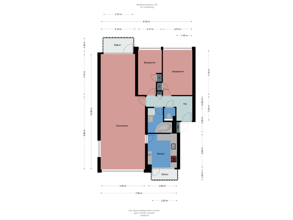 Bekijk plattegrond van 2e Verdieping van Nedereindseweg 103