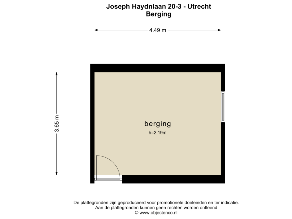 Bekijk plattegrond van BERGING van Joseph Haydnlaan 20-3