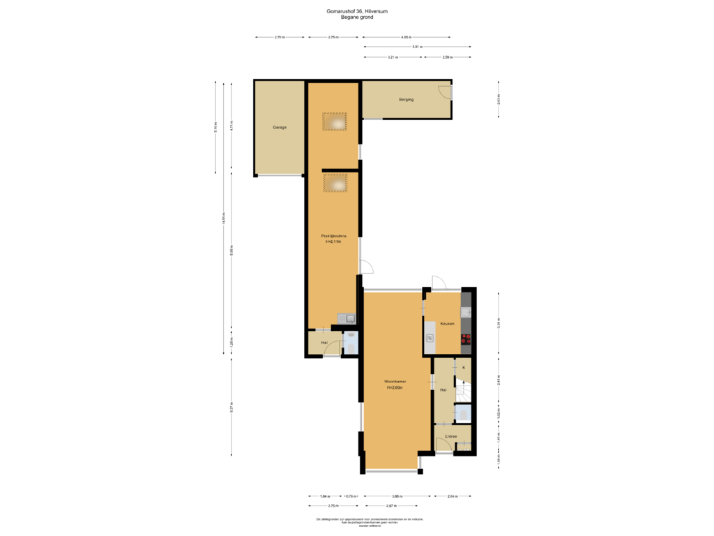 Bekijk plattegrond van Begane grond van Gomarushof 36