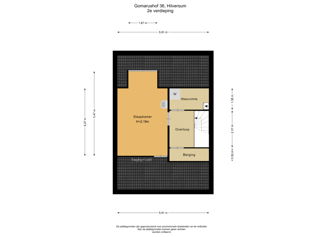 Bekijk plattegrond van 2e verdieping van Gomarushof 36