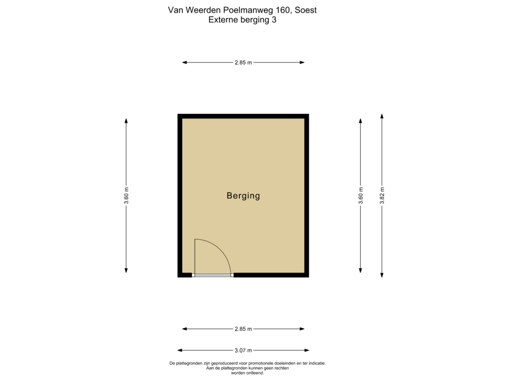 View floorplan of Externe berging 3 of Van Weerden Poelmanweg 160