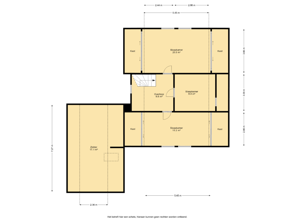 Bekijk plattegrond van 1e verdieping van Buitensingel 147